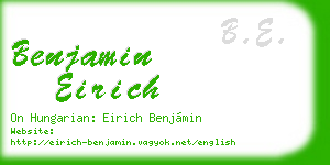 benjamin eirich business card